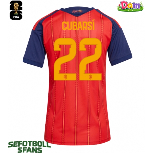 Spanien Pau Cubarsi #22 Hemmatröja Kvinnor VM 2026 Kortärmad